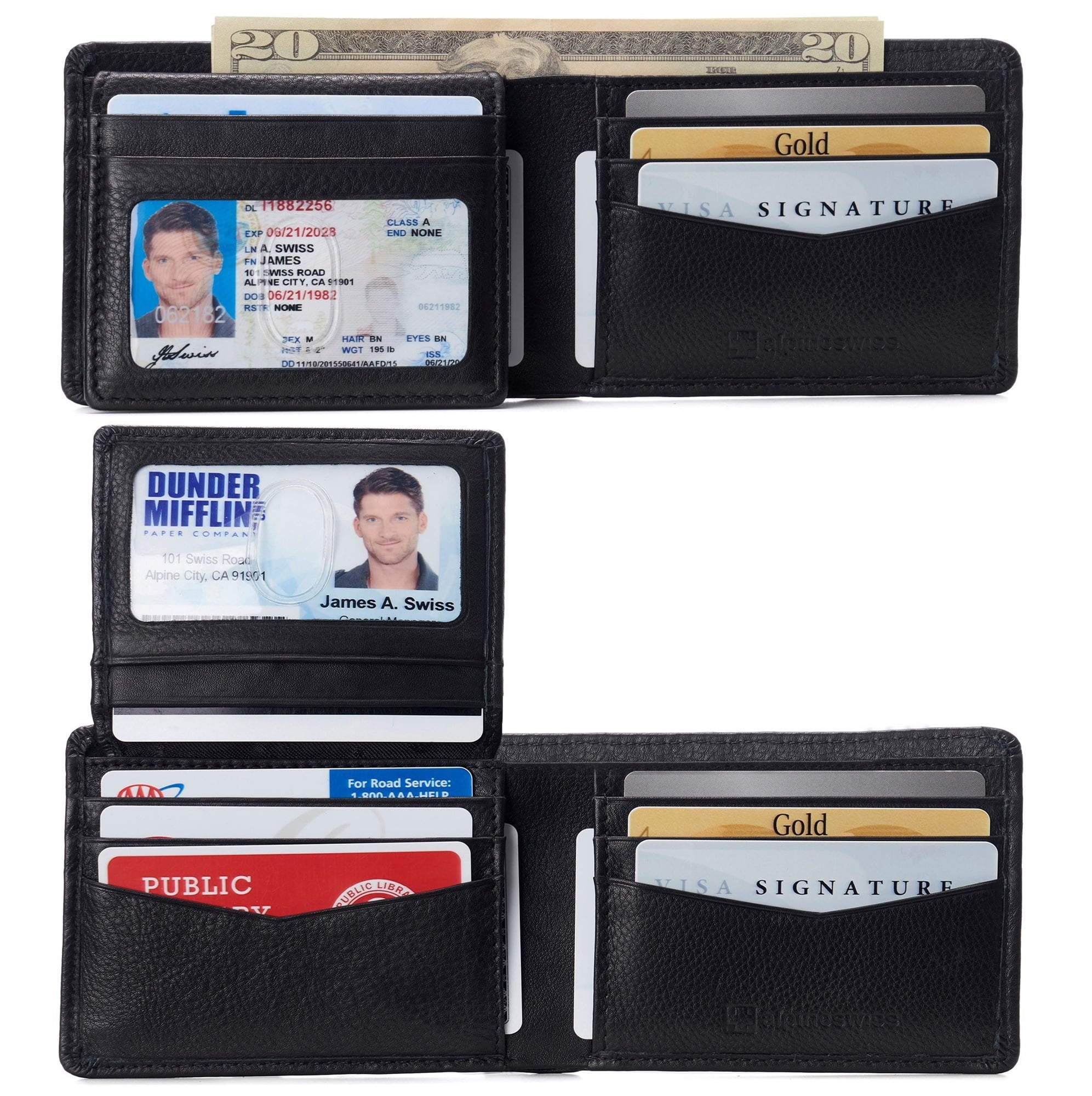 Cor Executive Bifold Wallet | Business Passcase for Men | Premium Leather | Dual ID Windows | RFID Blocking | Gift Bo... - Image 2