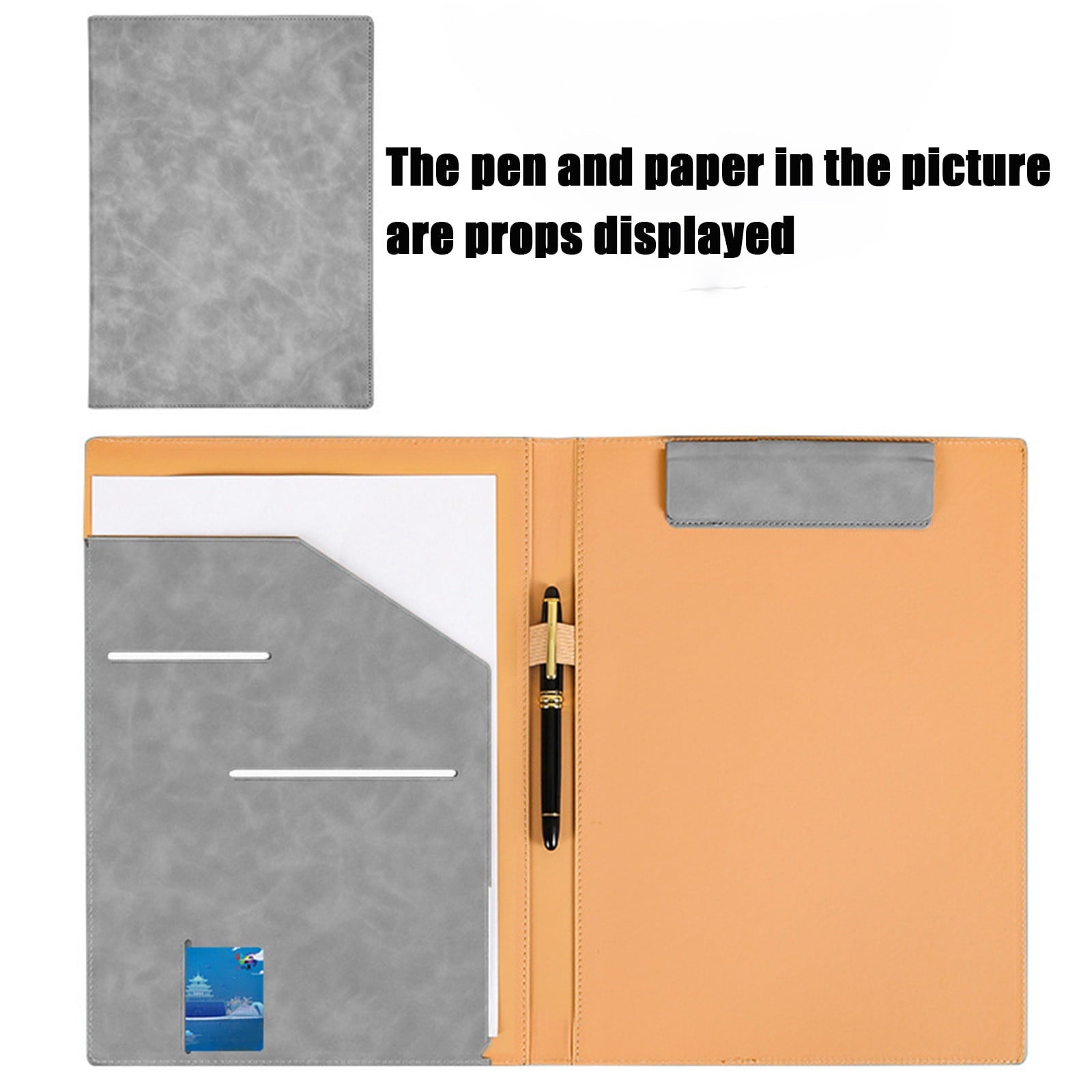 Honeeladyy Padfolio Portfolio Folder, Faux Leather Interview Resume Folder with Document Organizer & Business Card Holderss, Letter-Sized No - Image 5