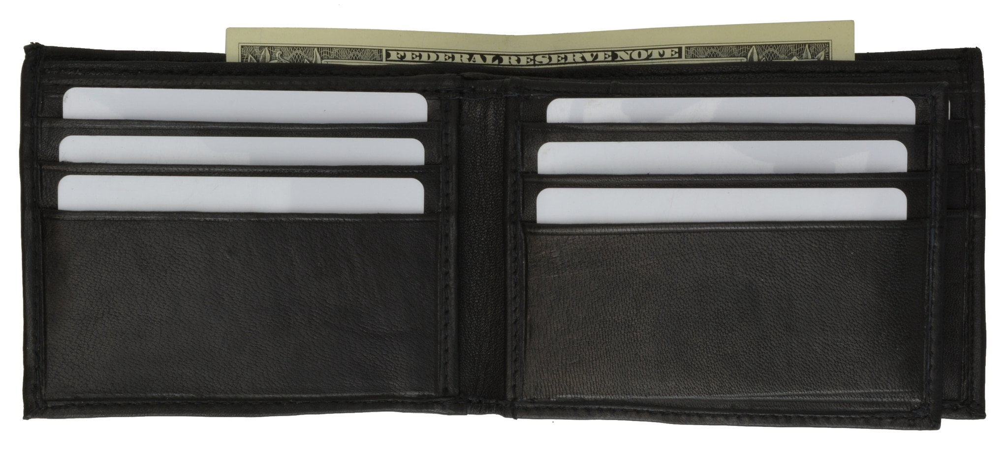 8 Ball Design Mens Genuine Leather Bifold Wallet 1146-7 (C) - Image 3
