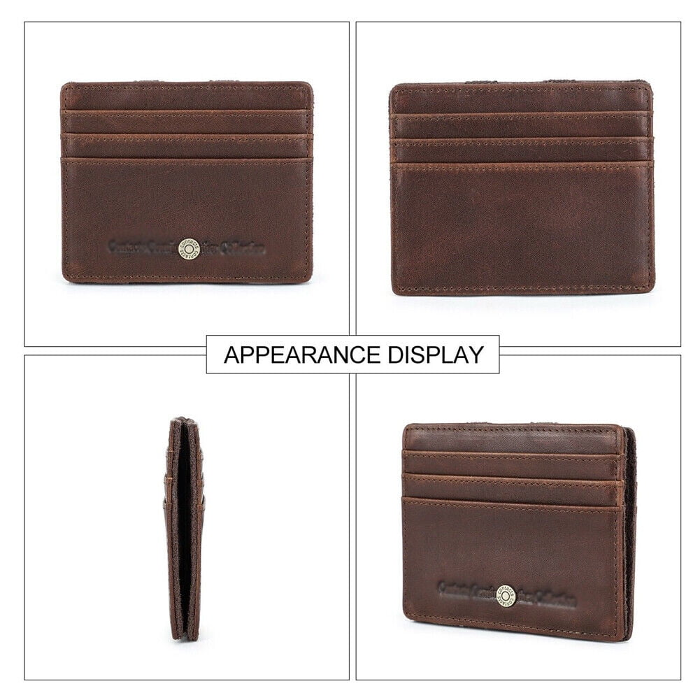 Men Genuine Leather Magic Wallet Purse Money Clip coin 8 Credit Card Holder NEW - Image 6
