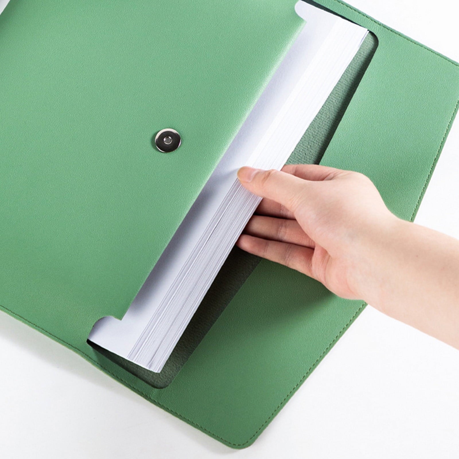 Leather Document Portfolio Folder Waterproof File Bag For Business Meeting A4 Size Padfolio With Zipper Professional - Image 4