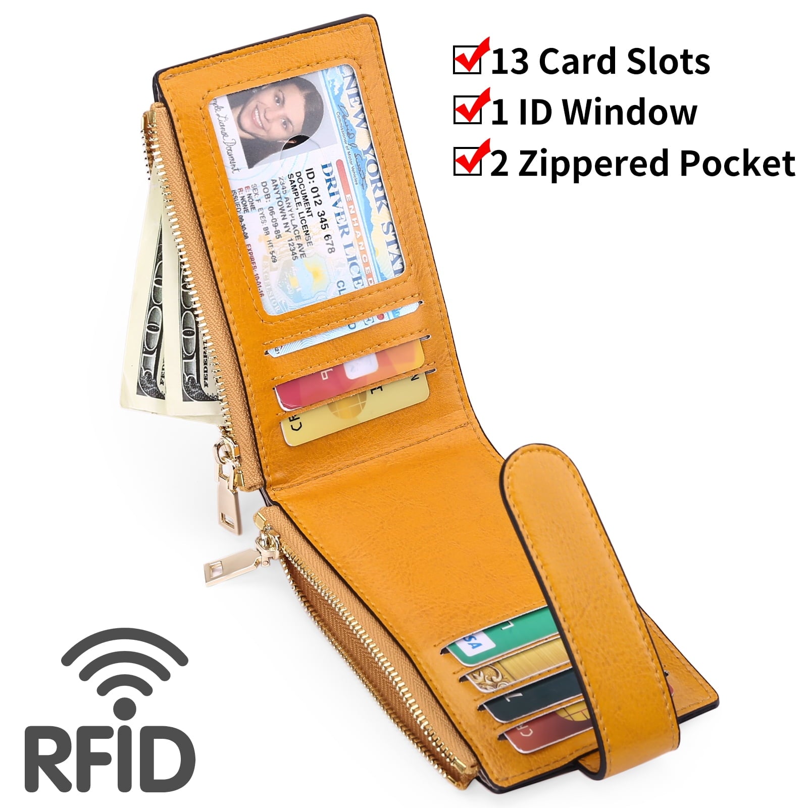 AirTag Wallet For Men Genuine Leather RFID Blocking Bifold Wallet Slim Minimalist Credit Card Holder Zipper Pocket Purse for AirTag - Image 3