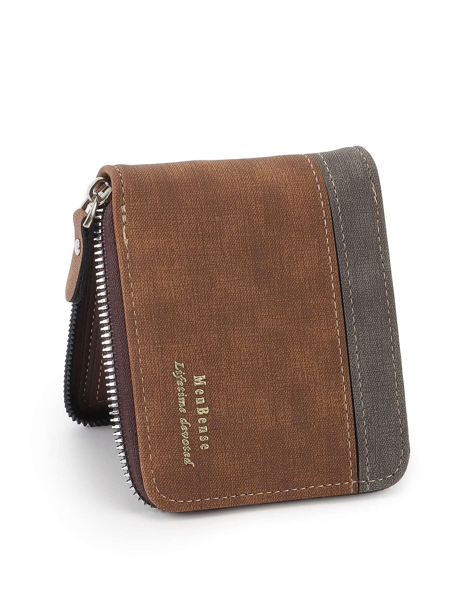 Men's Leather Bifold Wallet, Waterproof RFID Blocking Wallets Zipper Purse with Credit Card Holder ID Window, Black - Image 5