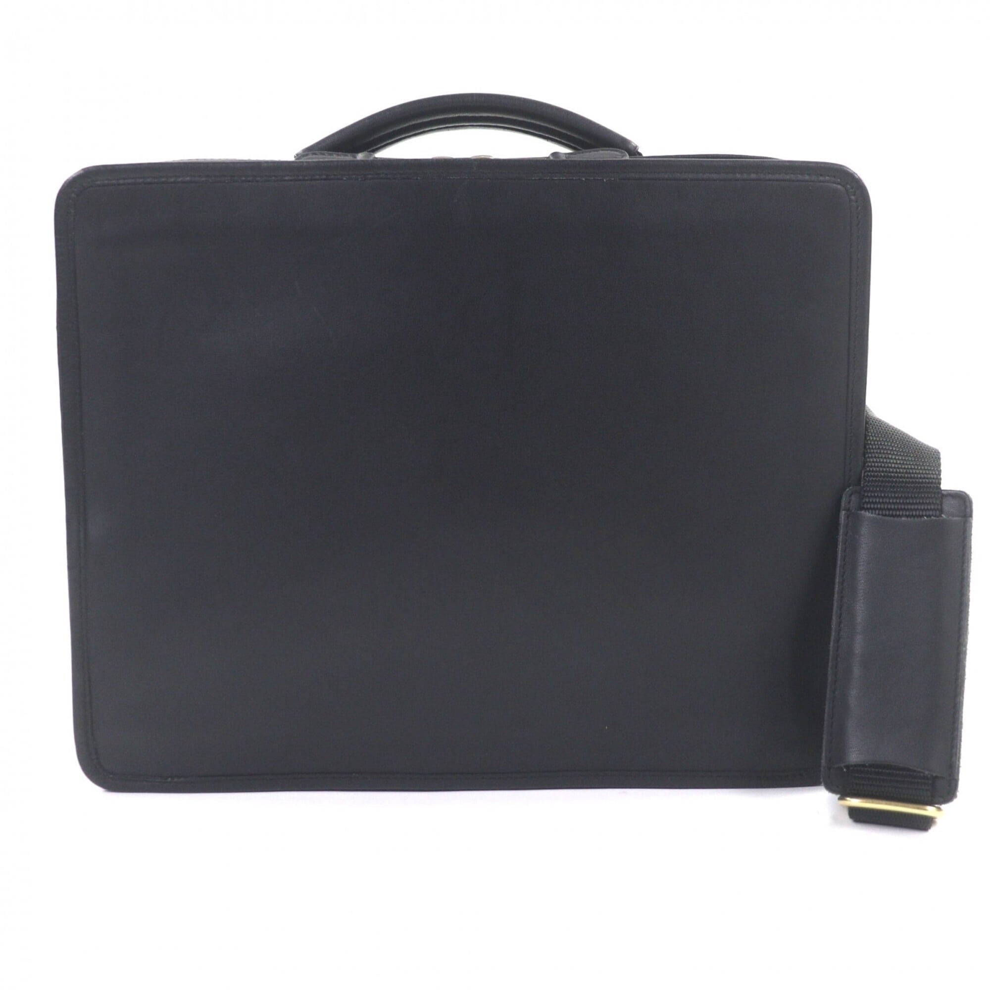 Pre-Owned COACH 0539 Leather Nylon 2-Way Business Bag, PC Case, Shoulder Briefcase, Black, Men's