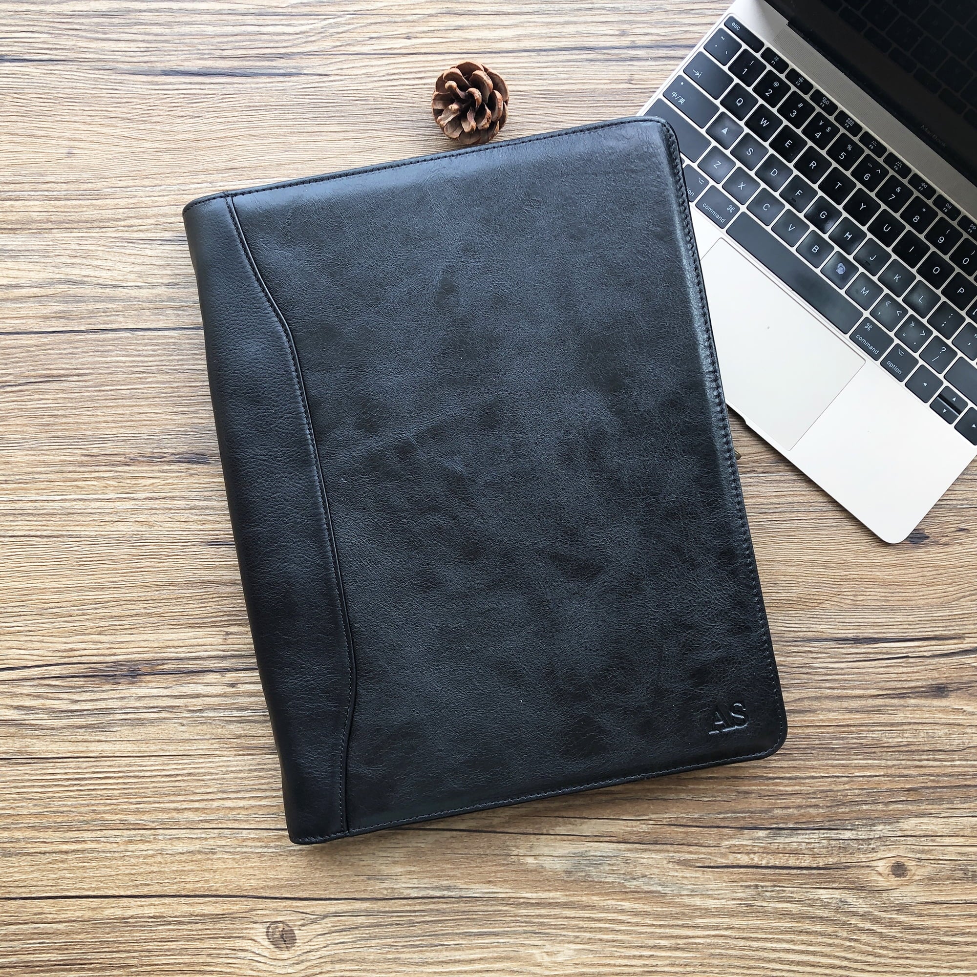 Genuine Leather Portfolio, Zippered Padfolio for Men, Leather Binder for Letter Size Notepad, Portfolio for Women, Business Organizer A4 Doc - Image 2