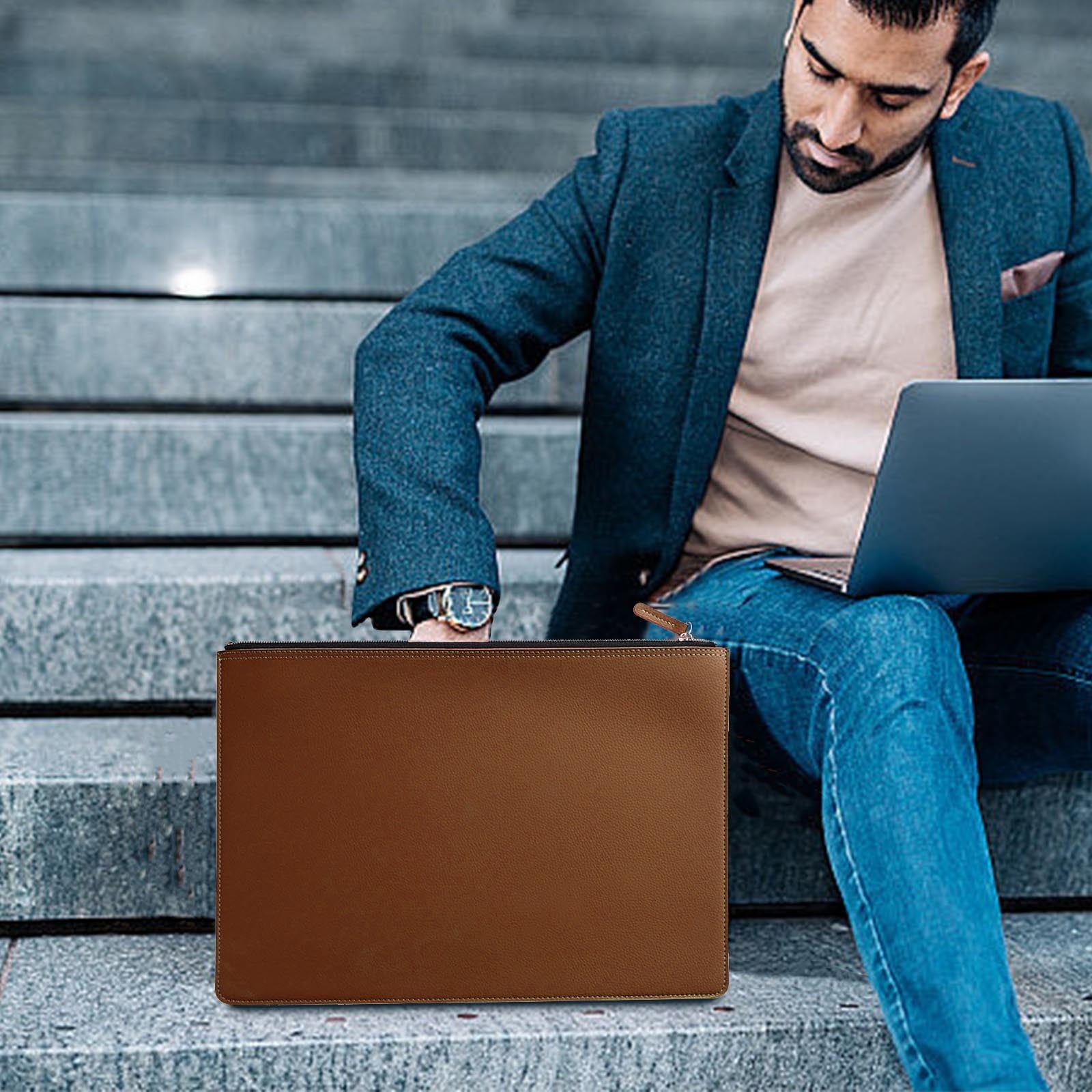 Leather Document Bag, Premium Business Briefcase for Men and Women, Waterproof Office Folder with Luxurious Feel, Pro... - Image 4