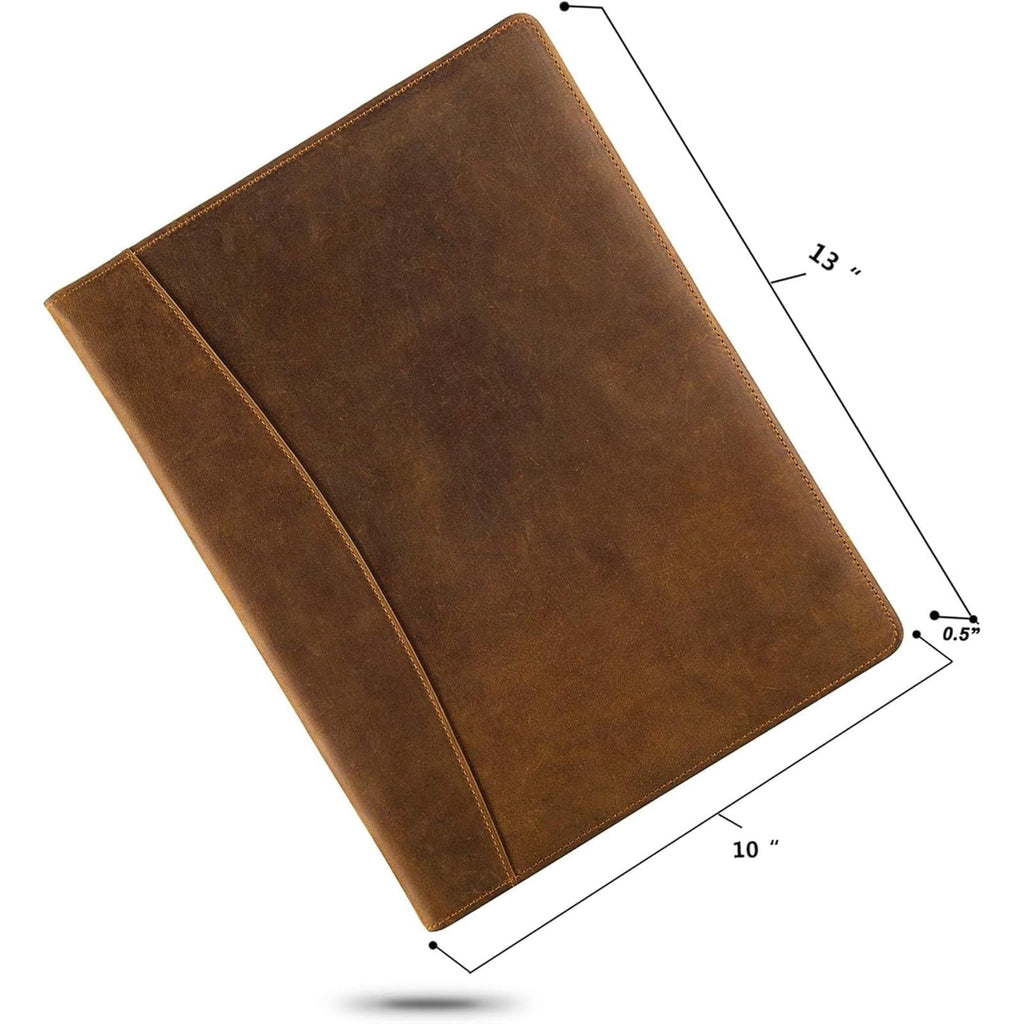 Leather Portfolio  A4 Document Folder Legal Pad Padfolio Professional Writing Letter Notepad Clipboard Sleeve Organizer Resume Folio Binder - Image 3