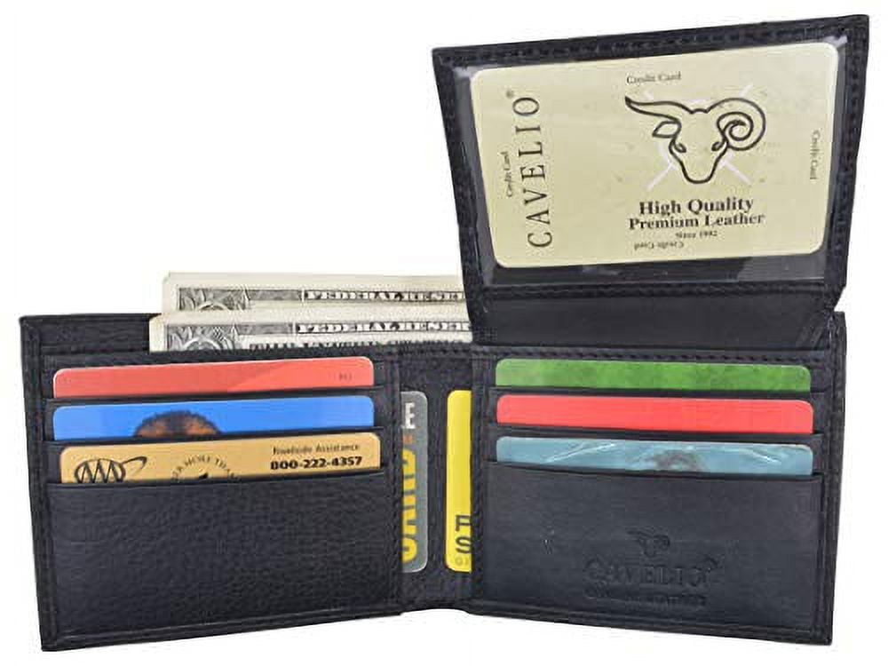 Cavelio Mens Premium Leather Slim Flap Up Card Id Holder Bifold Wallet - Image 2