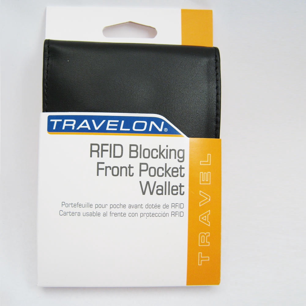 RFID Blocking Leather Front Pocket Wallet Id Card Mens Black Billfold - Image 2
