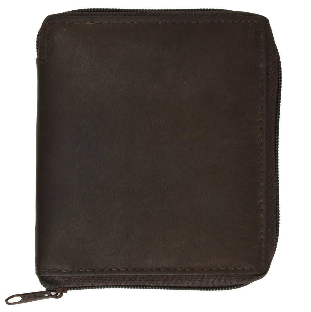 RFID Blocking Mens Leather Zippered Wallet RFID (C) - Image 3