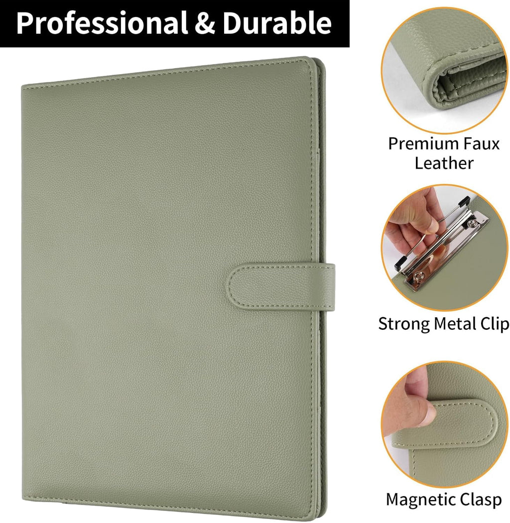Professional Padfolio with Clipboard, Faux Leather Portfolio Folder Binder, Legal Pad Holder for A4 Letter Size Notep... - Image 6