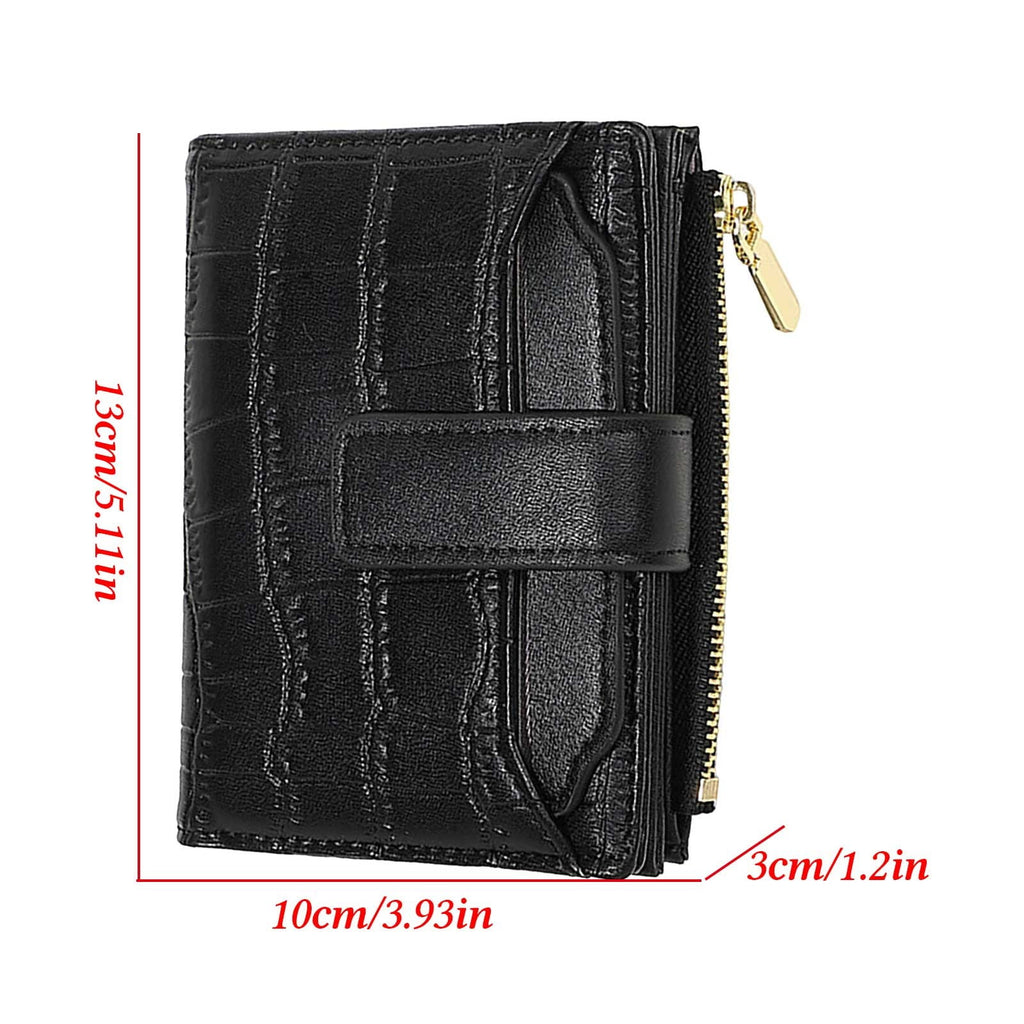 Women's Small Bifold Wallet, Compact PU Leather Credit Card Holder with Zipper Coin Pocket, Multi-Slot Slim Wallet for Cash, Cards, and Lips - Image 3