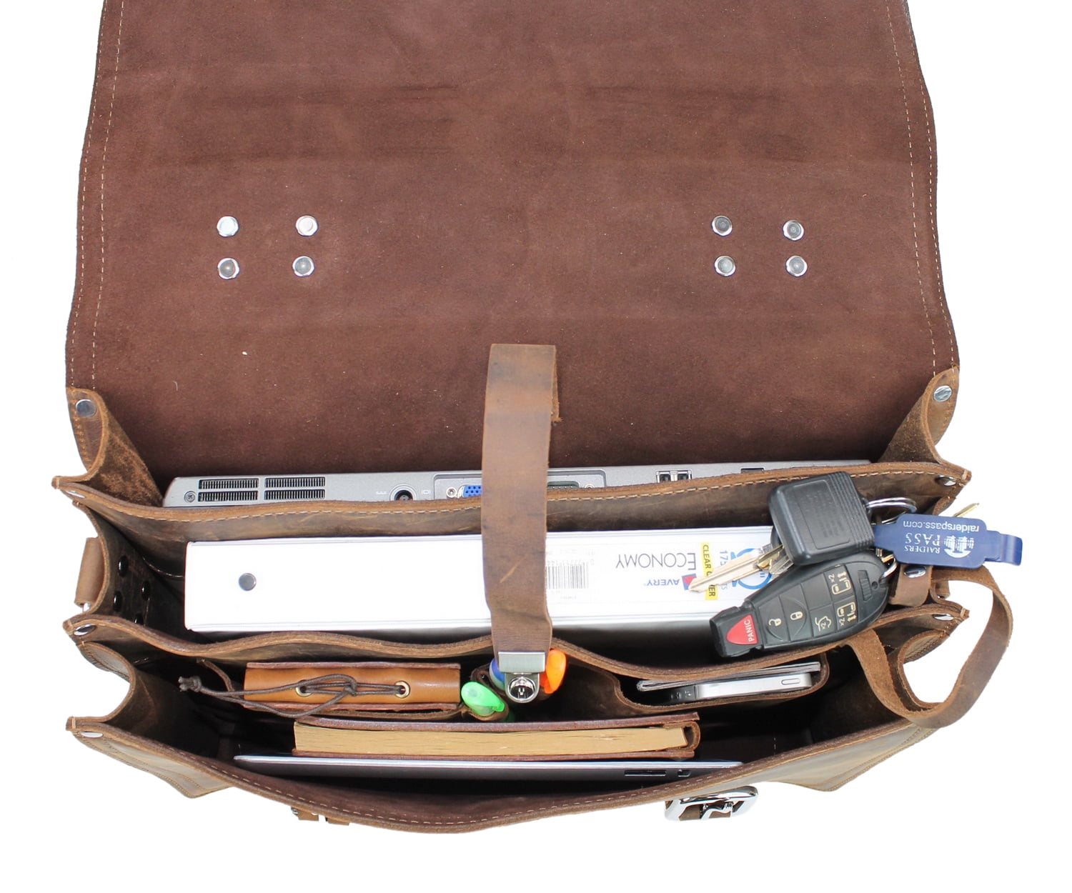 16 3-tier Pro Leather Briefcase L63.BLK - Image 3