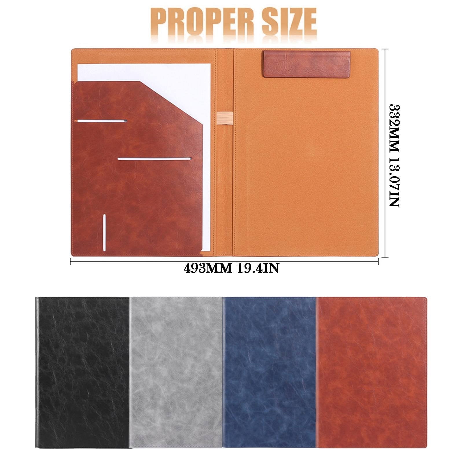 Leather Magnetic Folder Bohu Brown, Clipboard Folder Work Folder Portfolio Padfolio Resume Folder with Pocket Premium... - Image 3
