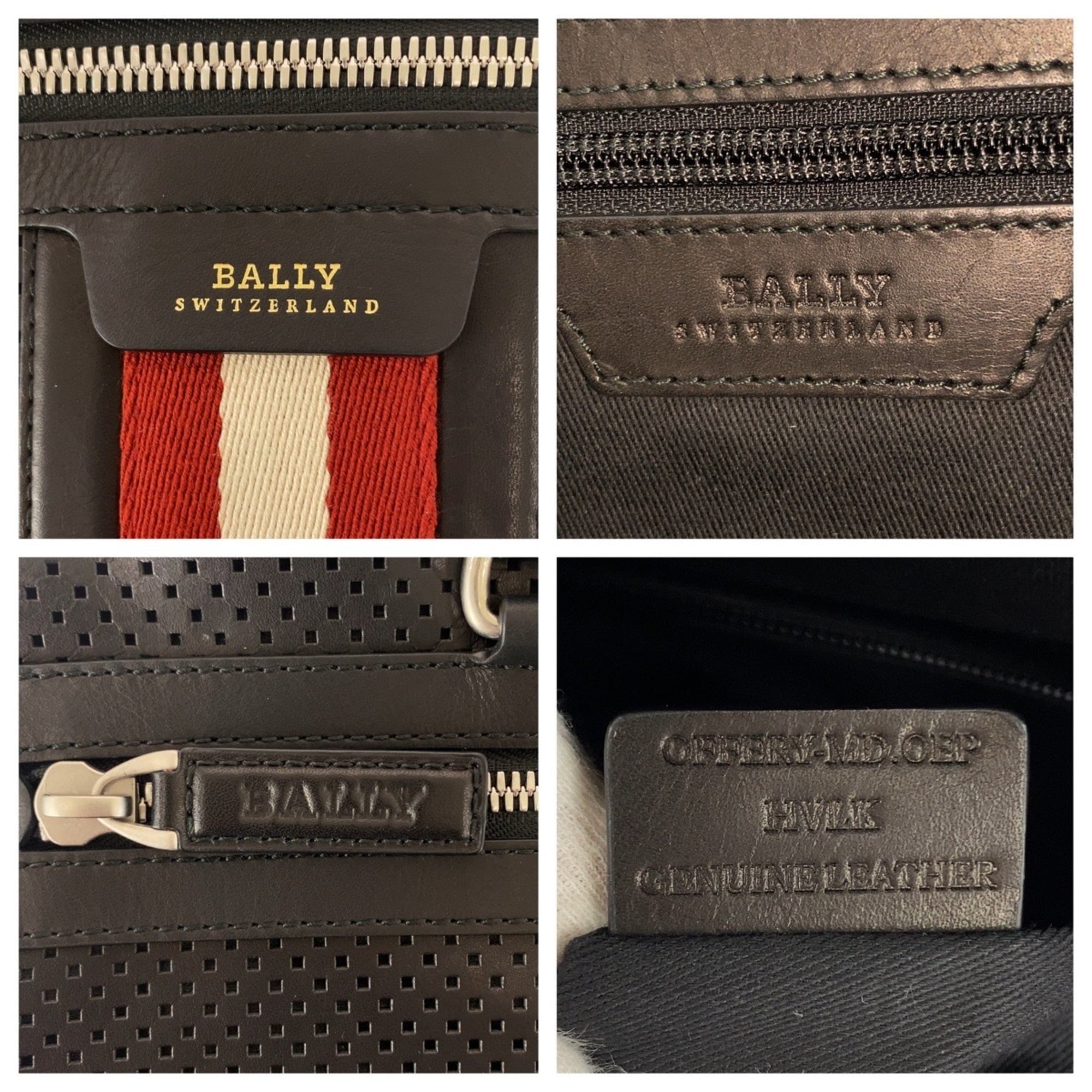 Pre-Owned HVLK Men's Perforated Black Leather Briefcase with Silver Hardware - Image 4