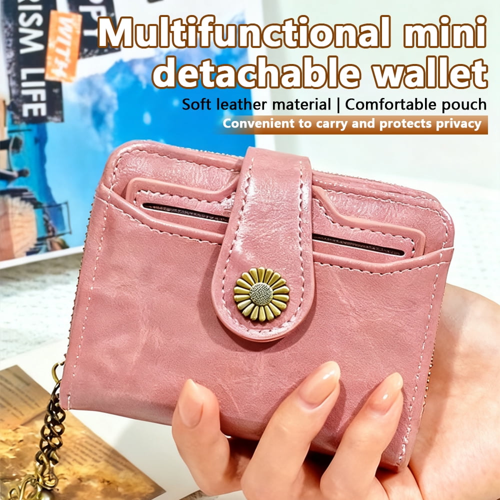 Wallet For women,Zero Wallet,Slim Leather Blocking Bifold Zipper Pocket Card Holder,Card Bag,All In One,Mini, anti-th... - Image 4