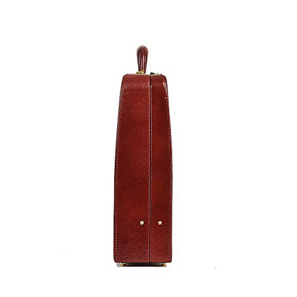 Genuine Leather Attache Briefcase Business Handbag Laptop MacBook Bag Large Doctors Briefcase - Image 4