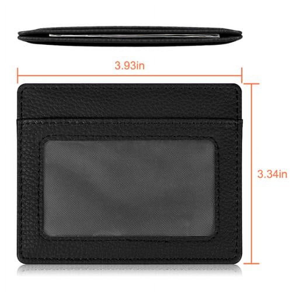 Credit Card Holder with ID Window, RFID Blocking PU Leather Slim Wallet Sleeve for Men Women - Image 5
