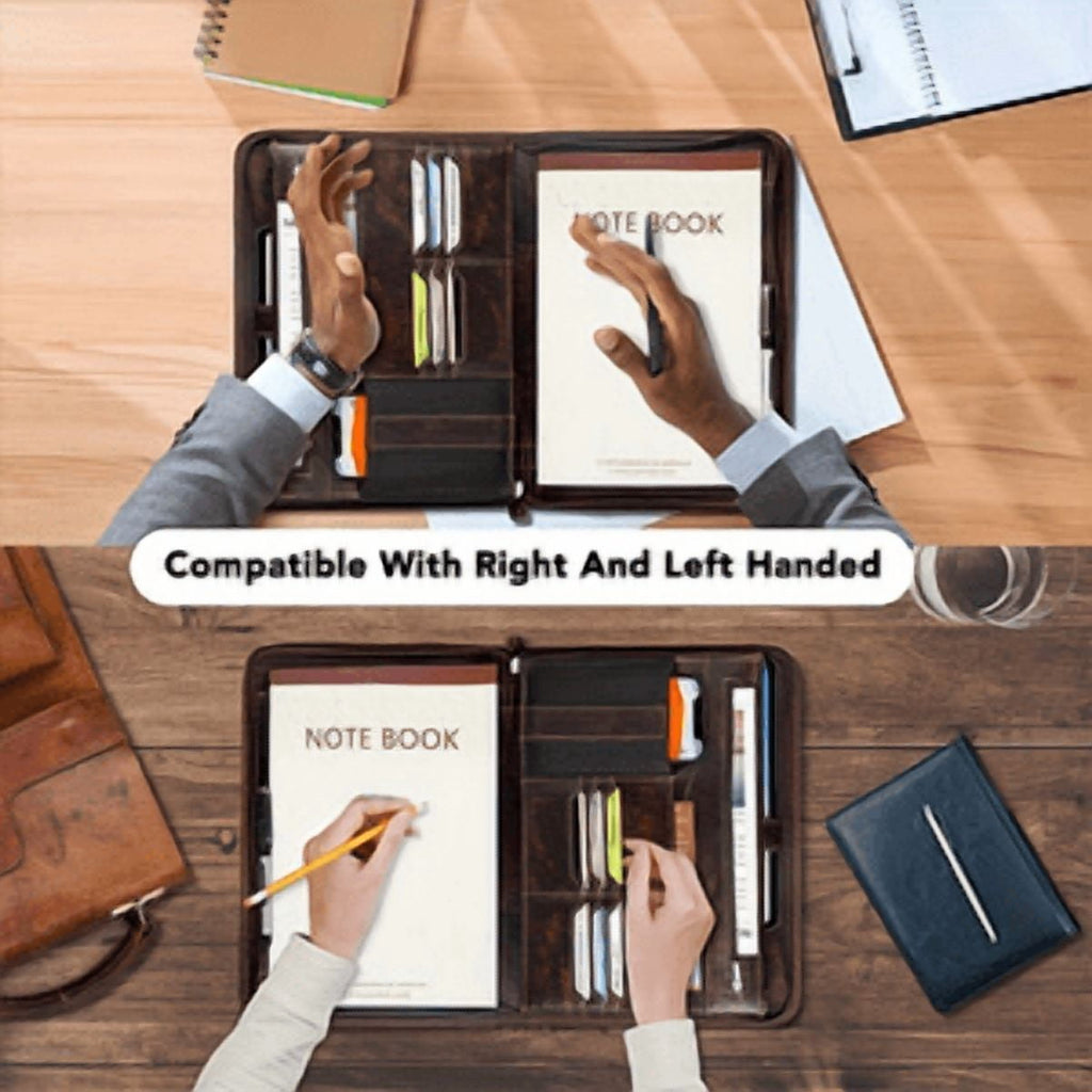 with 3 Ring Binder, Professional PU Leather Portfolio Organizer with tepad, Tablet & Phone Pocket, Business Resume Do... - Image 5