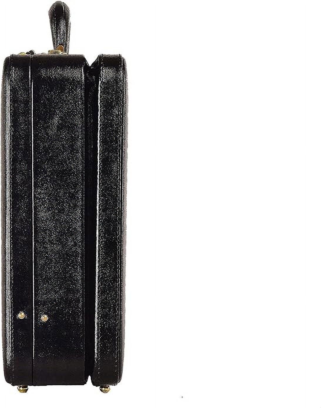 Top Grain Leather Attache Briefcase Business Handbag Leather Expandable Briefcase for Men - Image 5