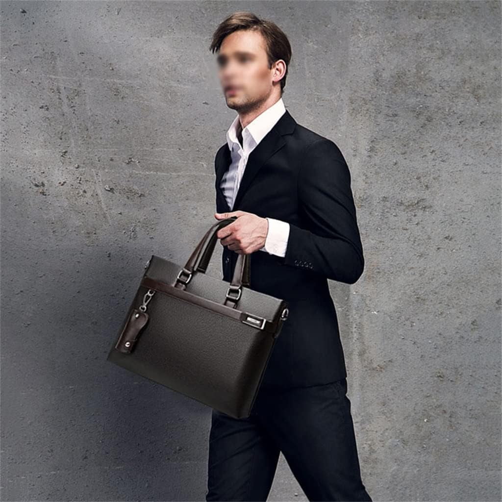 3pcs Set Men Briefcase Leather Male Business Office Bags Men's Briefcase Brown Laptop Briefcase - Image 5