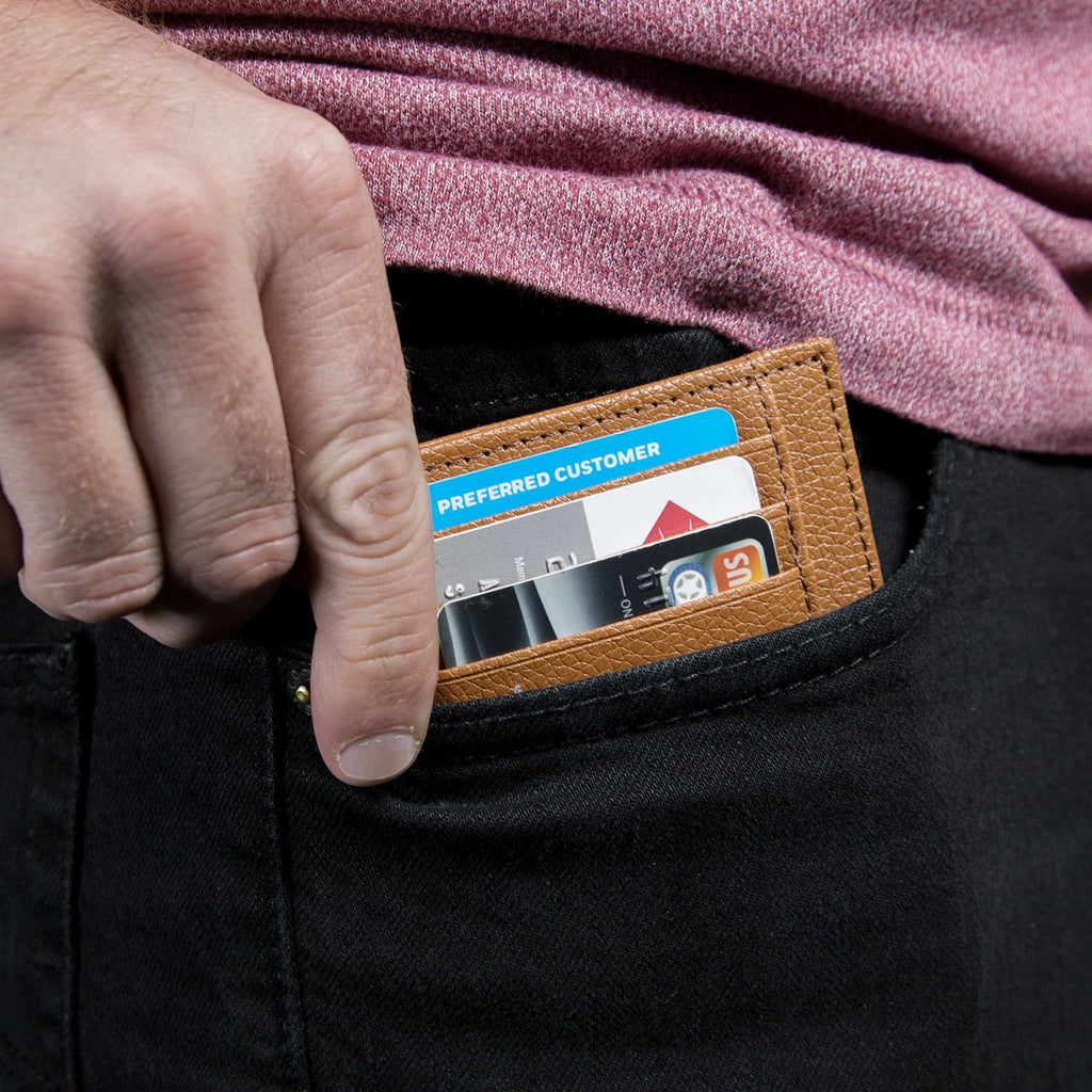 Vegan Leather RFID Blocking Credit Card Holder Slim Front Pocket Wallets for Men - Image 3