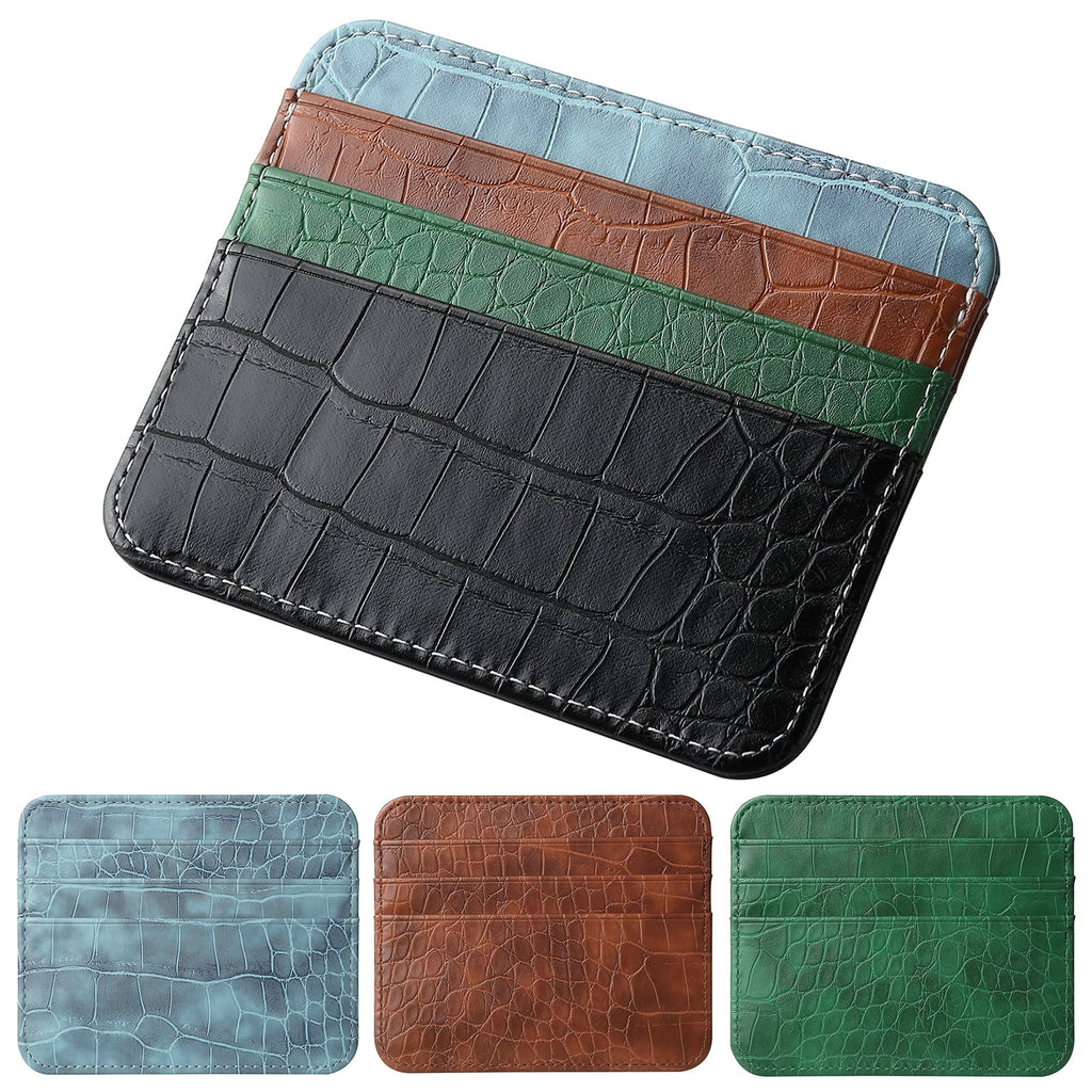 Slim Card Holder Minimalist Faux Leather Credit Card Wallet Mini Business Front Pocket Card Case Thin Coin Purse for ... - Image 4
