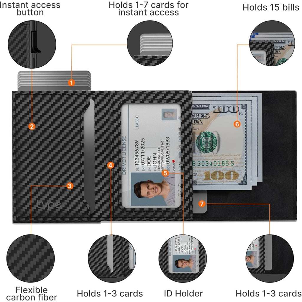 Smart Wallet for Men, Genuine Leather RFID Blocking Card Holder with Cash Slot, Slim Minimalist Front Pocket Design - Image 3