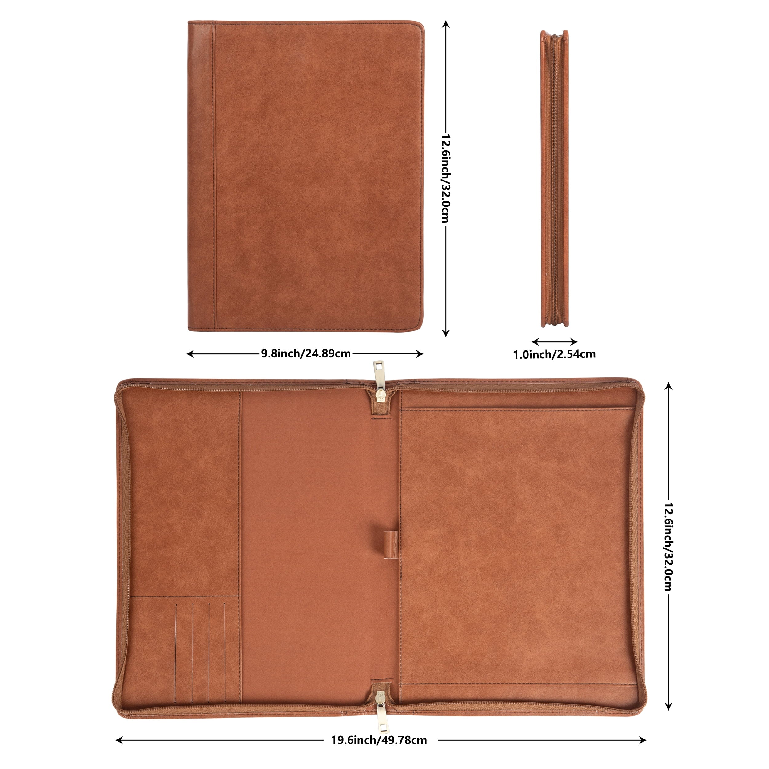 AZXCG Lightweight Slim Padfolio Folder for Women, Interview Resume Legal Document Organizer & Business Card Holder, with A4 Letter-Sized Not - Image 6