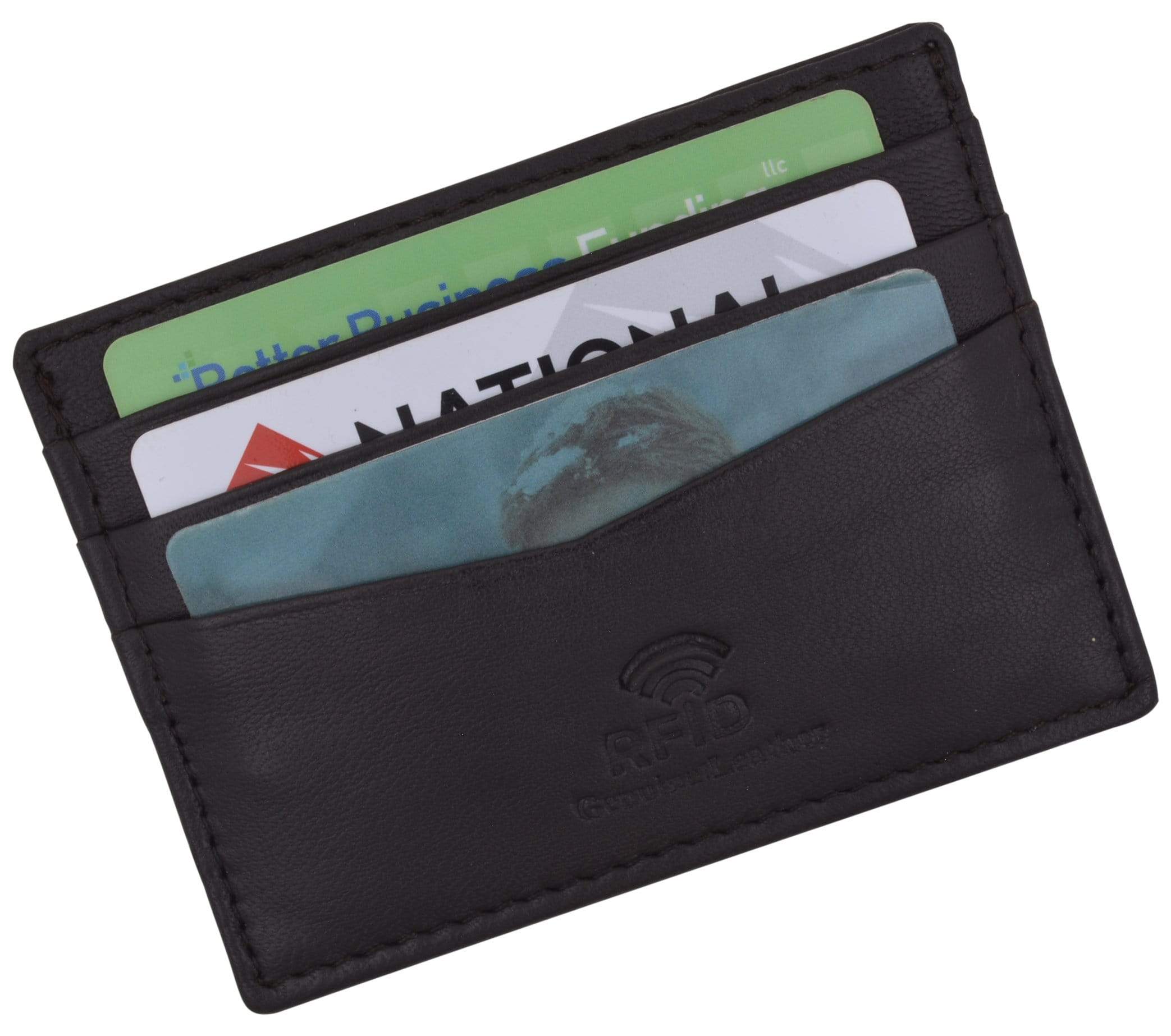 Men's RFID Blocking Slim Thin Soft Genuine Leather Credit Card Case Holder Wallet by Swiss Marshall - Image 4