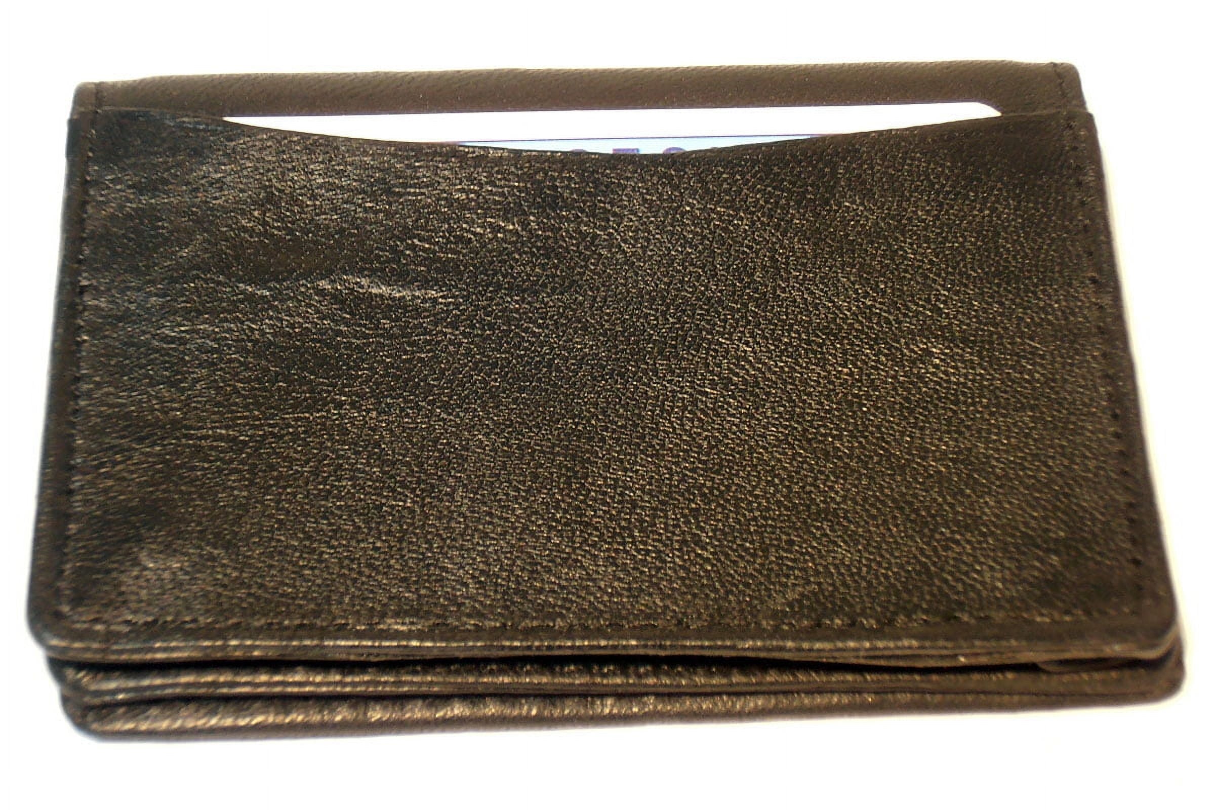 Men's Leather Credit Card & ID Holder Slim Design Black Wallet 3 x 4 inches - Image 5