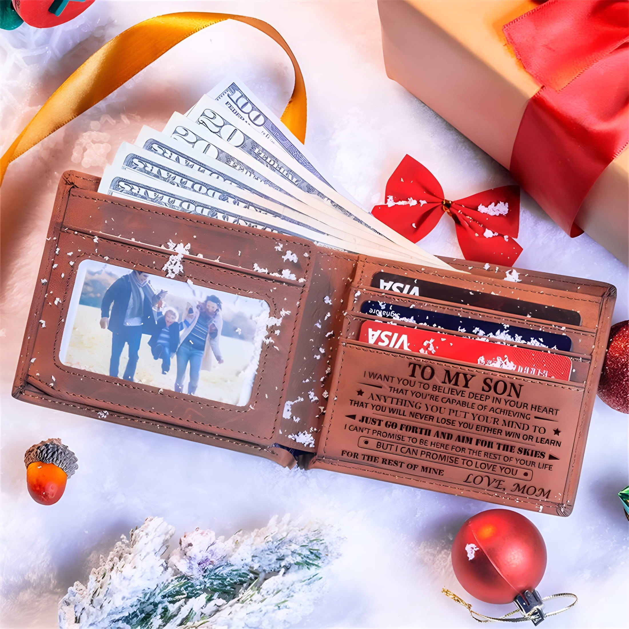 Wallet For Son Mom - Faux Leather Wallet For Men - Wallet For Men RFID Blocking Wallet For Men Son Gifts Mom To My So... - Image 3