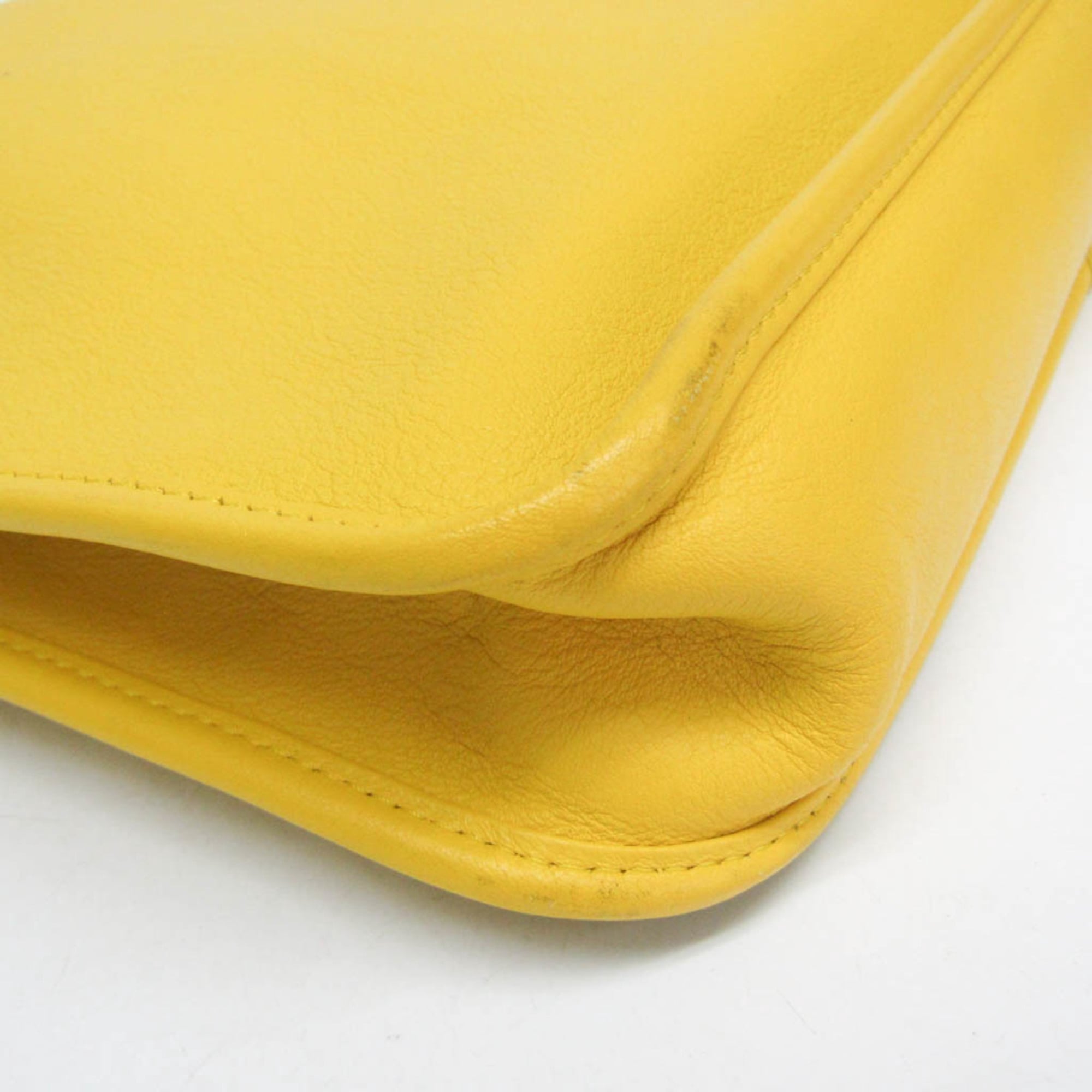 Pre-Owned Anagram Business Bag Men's Leather Briefcase,Handbag Yellow - Image 4