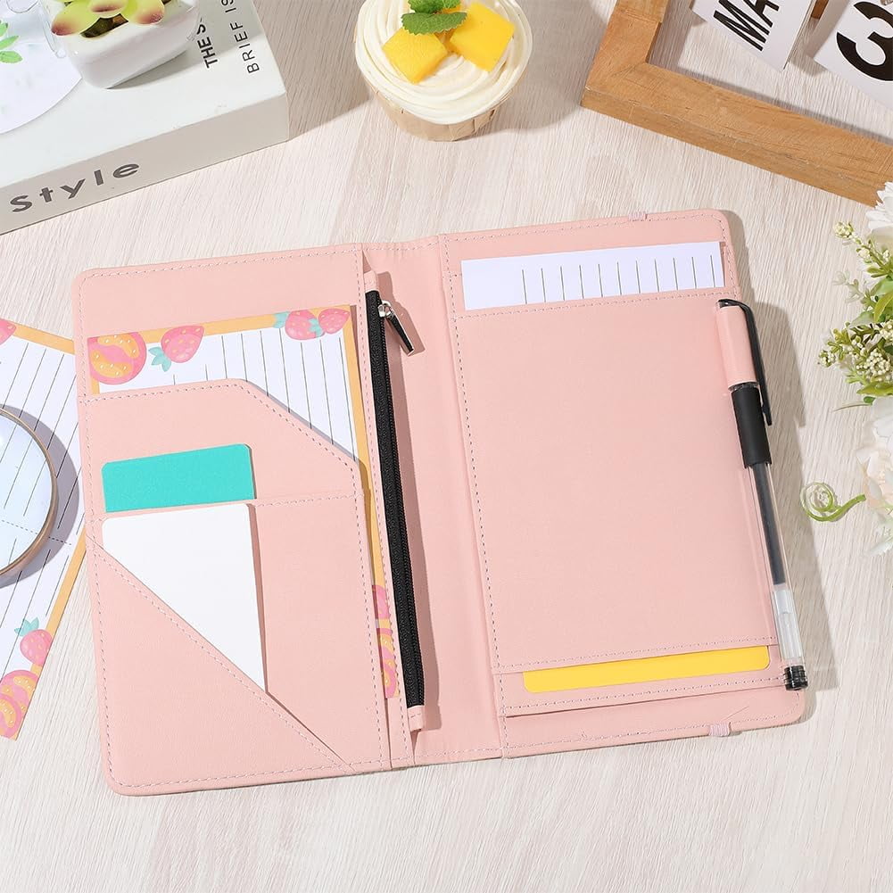 Clipboards Leather Padfolio Portfolio Organizer Portfolio Folder Binder Storage Clipboard with 5 Pockets Notepad Elas... - Image 3
