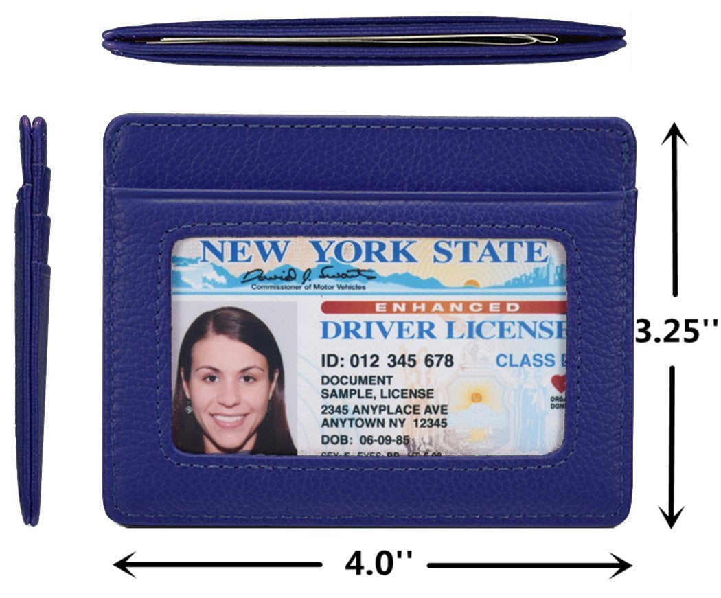 Credit Card Holder Genuine Leather Slim & Thin Pocket Wallet Minimalist Wallet Money Clip RFID Blocking - Image 5