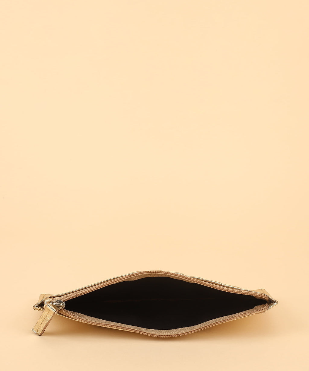 RFID Blocking Women's Wallet Vintage Leather All in One Card Case Holder Slim, Gold - Image 5