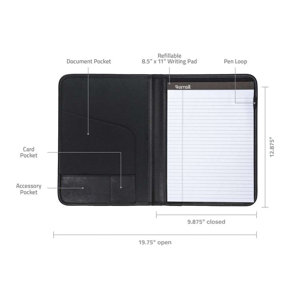 Samsill Professional Padfolio, 8.5"x11" Writing Pad Included, Black - Image 2