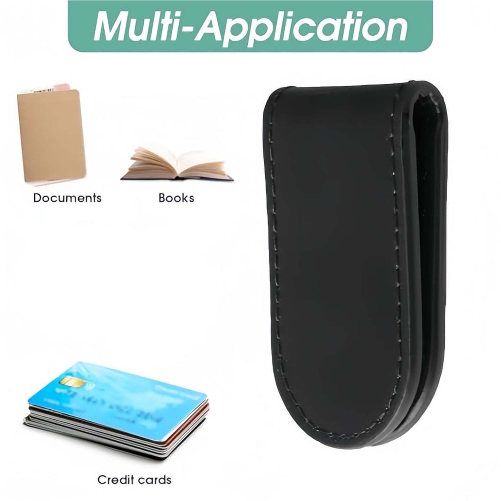 Slim Magnetic Money Clip Wallet, Genuine Leather Card Holder, RFID Blocking, for Men and Women, Compact Design, Holds Bills and Cards, Busin - Image 4