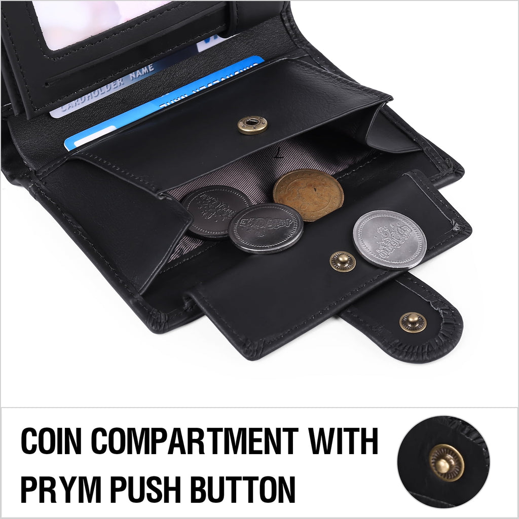 Mens Wallets with RFID Protection,Genuine Leather Wallet for Men,Trifold Wallet with 16 Card Slots & Coin Compartment - Image 6