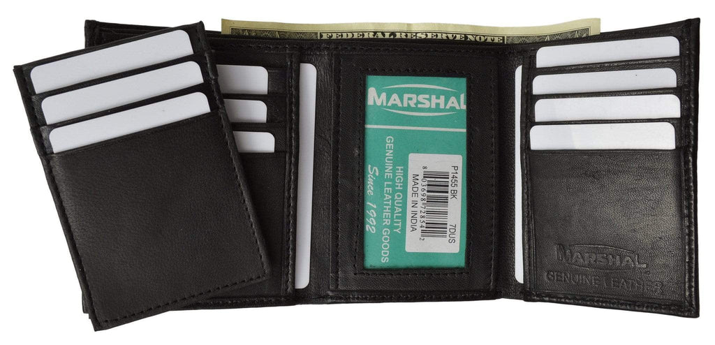 Men's Leather Trifold Wallet Removable Flip Up ID Window  P 1455 (C) - Image 5