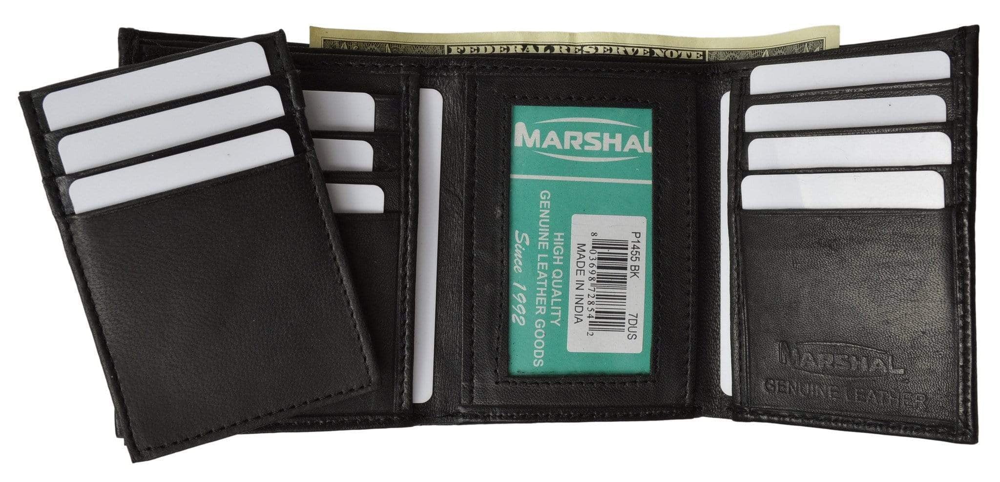 Men's Leather Trifold Wallet Removable Flip Up ID Window  P 1455 (C) - Image 5