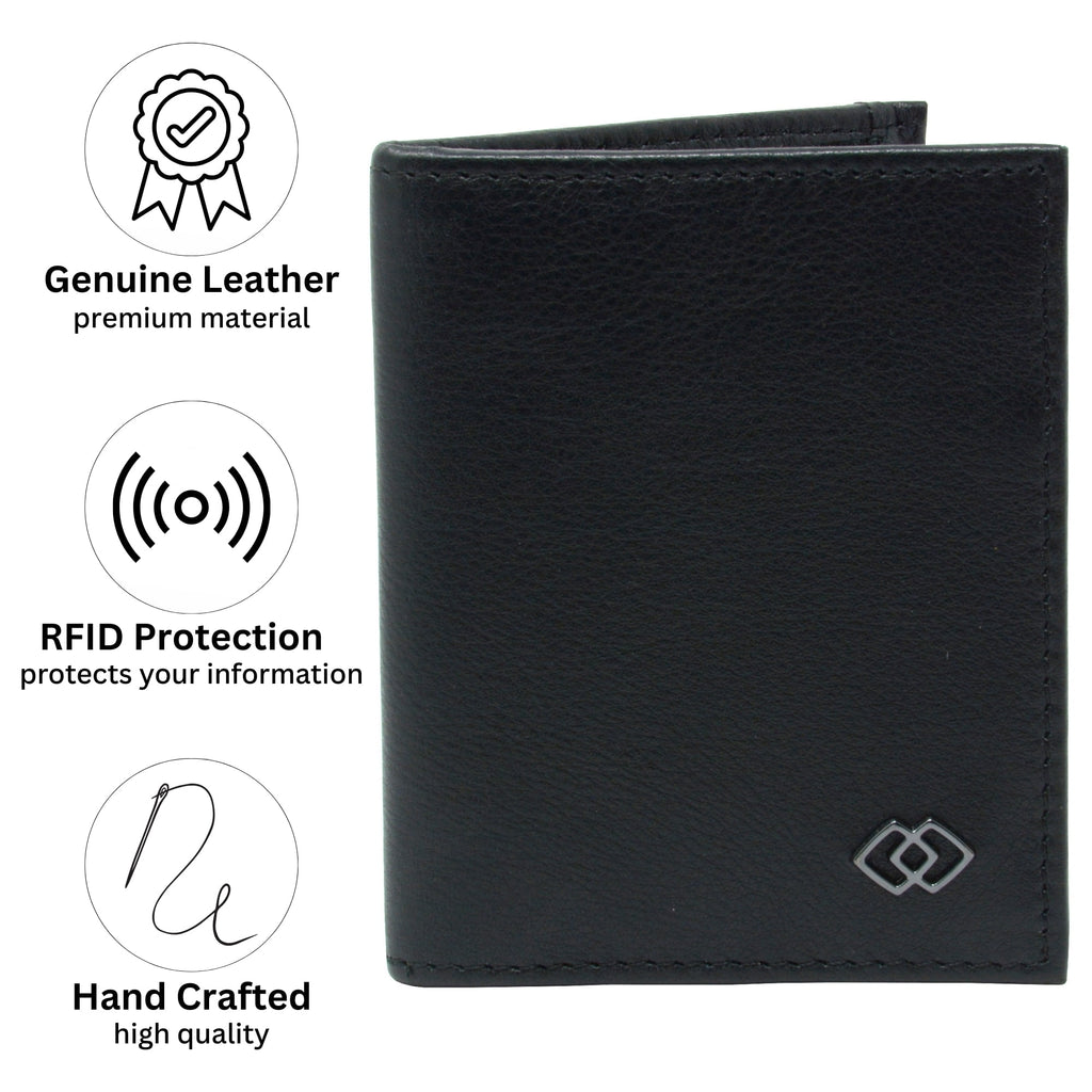 Men RFID Leather Wallet Slim Front Pocket Wallet Business Card Case - Image 4