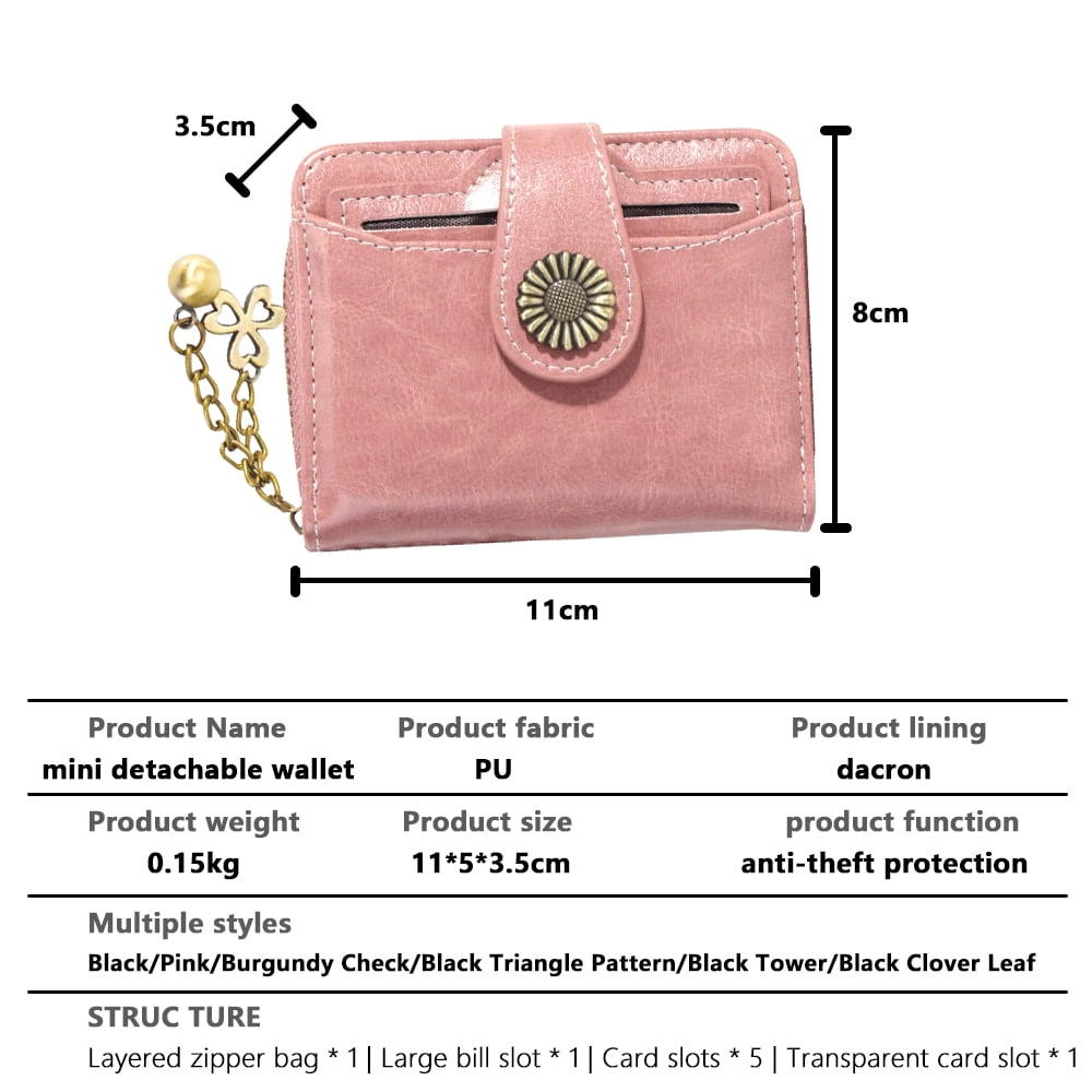 Wallet For women,Zero Wallet,Slim Leather Blocking Bifold Zipper Pocket Card Holder,Card Bag,All In One,Mini, anti-th... - Image 2