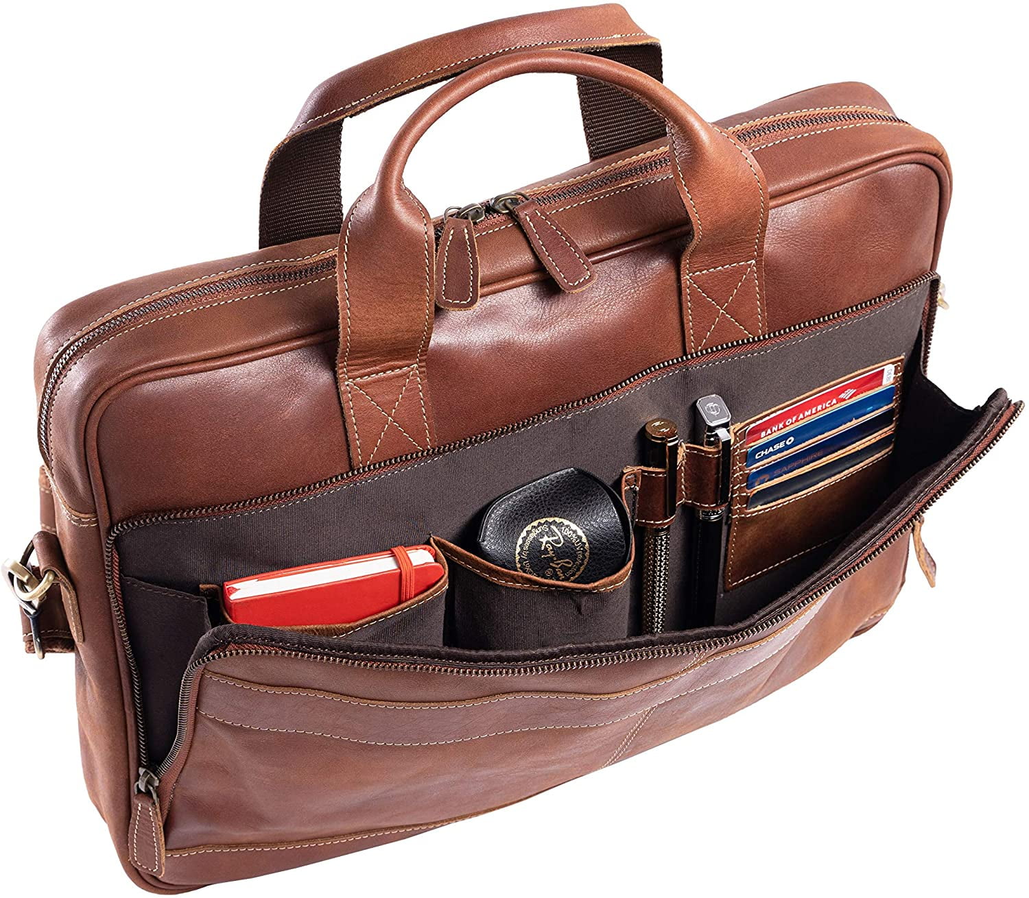 18-Inch Laptop Messenger Bag Trolley-Compatible Briefcase for Men and Women with Zippers and Multiple Compartments - Image 6