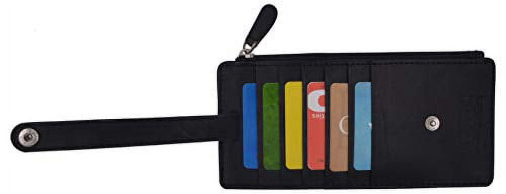 Leather All in One Card Case Holder Slim Wallet With a Card Protection Strap - Image 5