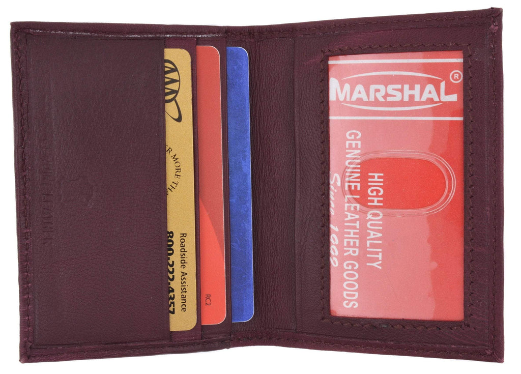 Mens Wallet Bifold Genuine Leather Slim Small Credit Card ID Holder with Front ID Licence Window - Image 4