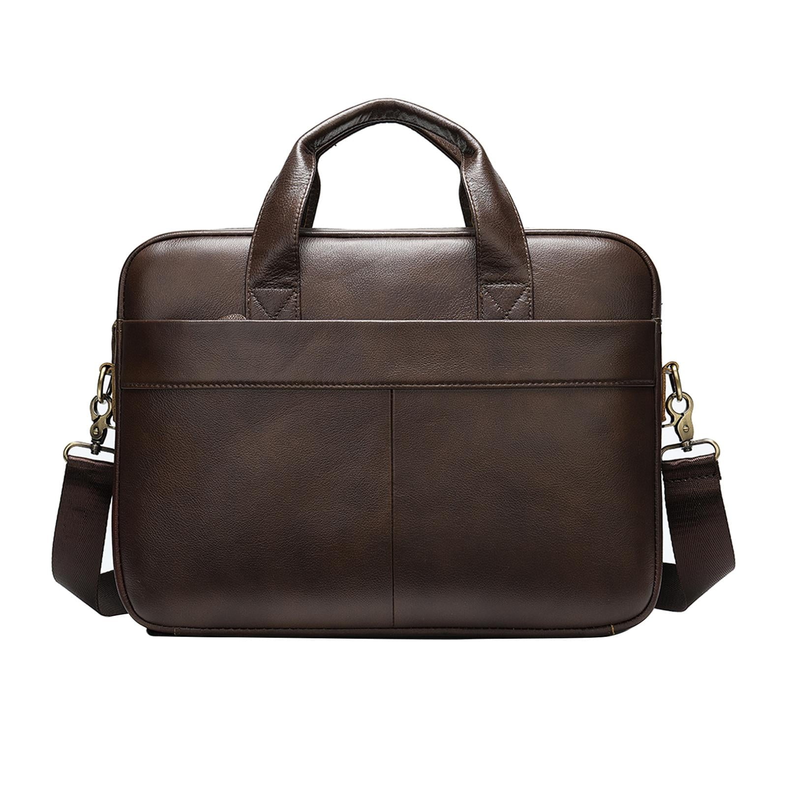 Briefcases for Men Business Leather Bag Leather Briefcase for Men for School Brown - Image 2