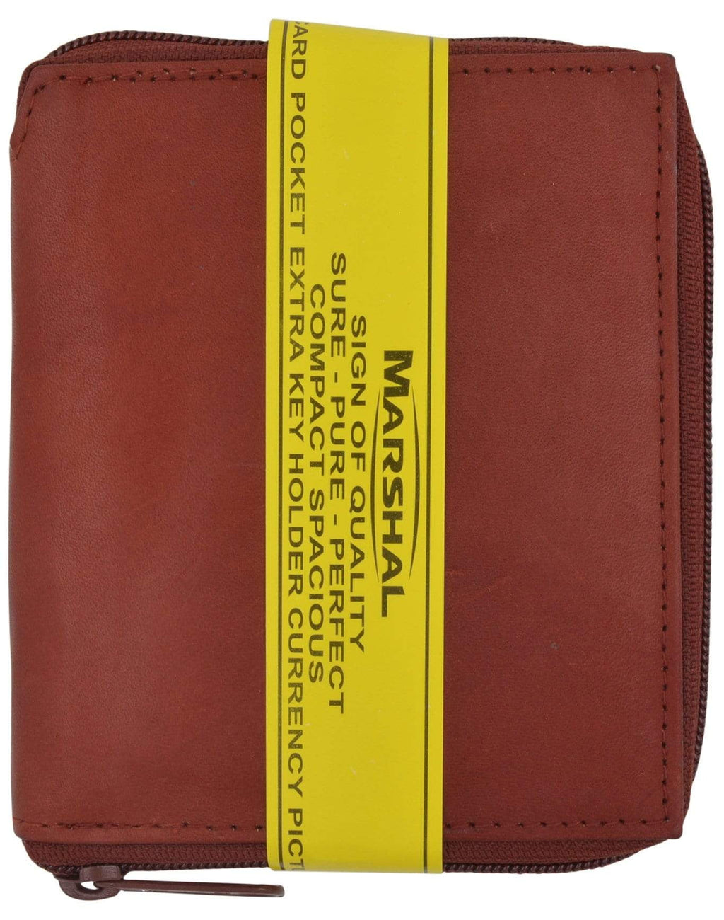 Genuine Mens Leather Zippered Card ID Holder Wallet 702 CF - Image 5