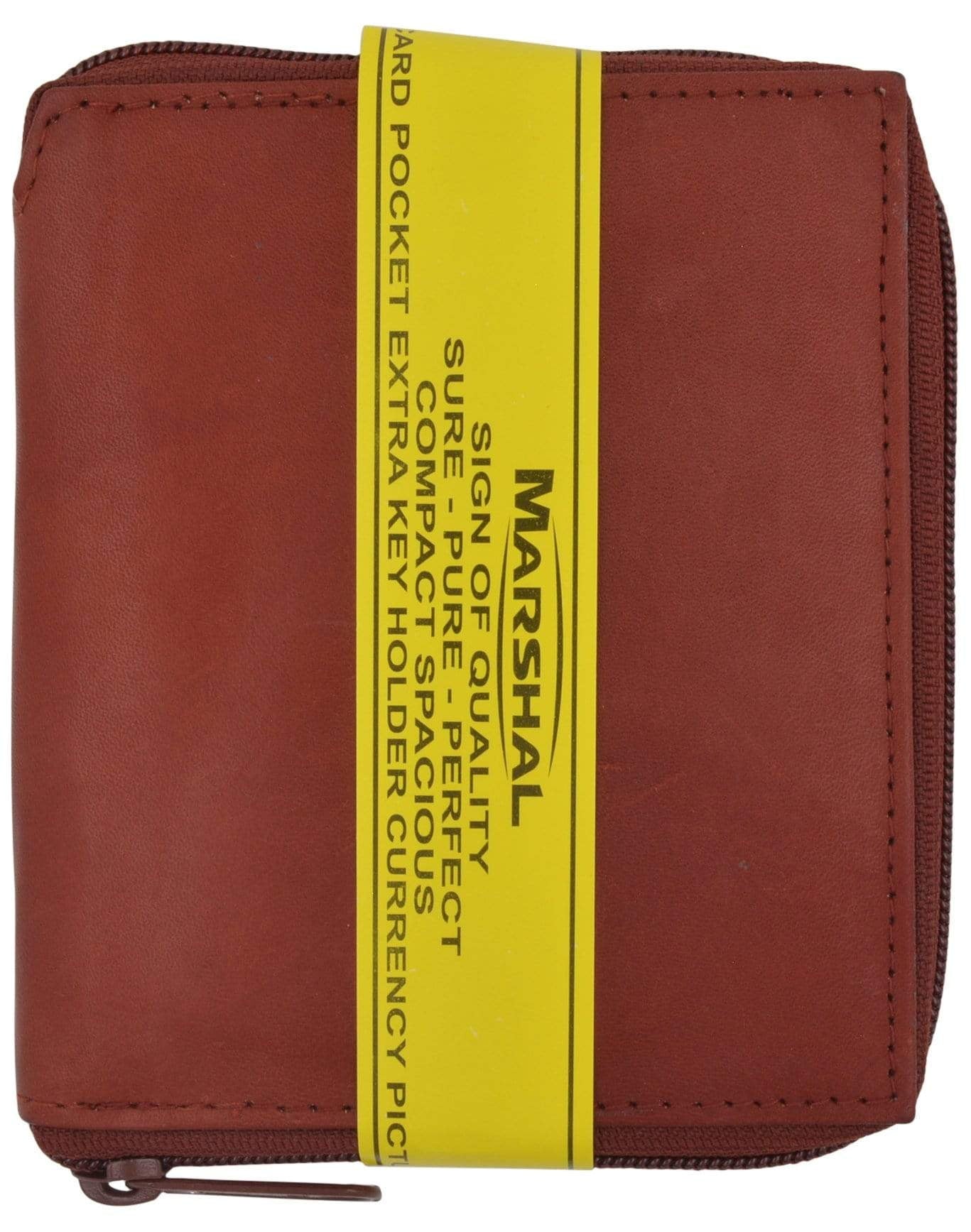 Genuine Mens Leather Zippered Card ID Holder Wallet 702 CF - Image 5