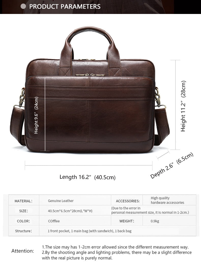 Men's Bag Genuine Leather Briefcase Bag for Men Laptop Bag Messenger Leather Bag Business Bag Document Bag Handbag A6 - Image 2